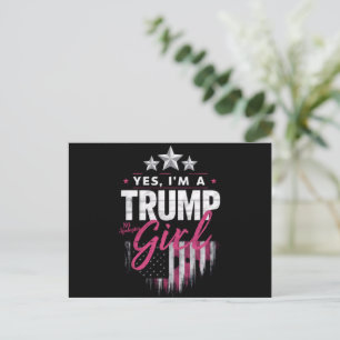 Ja, ik ben een Trump Girl No Apologies 2024 verkie Briefkaart