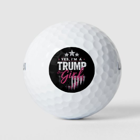 Ja, ik ben een Trump Girl No Apologies 2024 verkie Golfballen (Voorkant)