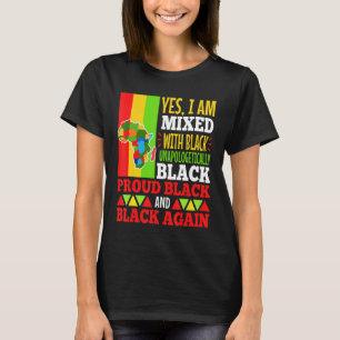 Ja, ik ben gemengd met zwart t-shirt
