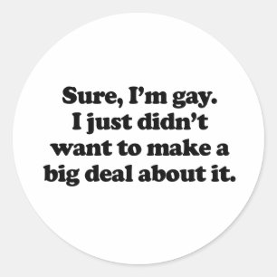 Ja, ik ben homo ronde sticker