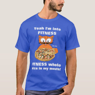 Ja, ik ben in Fitness Funny Pizza Cartoon Cat T-shirt