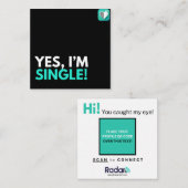 JA, IK BEN SINGLE VIERKANTE VISITEKAARTJE (Voorkant / Achterkant)