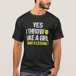 Ja, ik denk dat een meisje graag een leson-softbal t-shirt