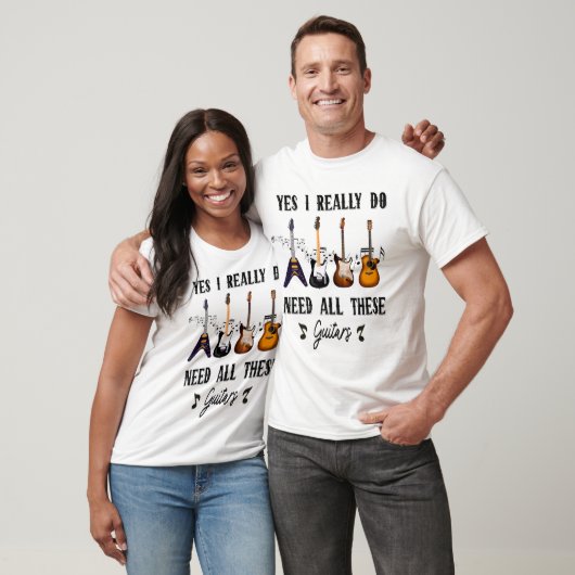 Ja, ik heb echt al die gitaren nodig t-shirt (Unisex)