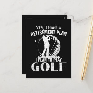 Ja, ik heb een pensioenplan Golf Grappige Golfer Feestdagenkaart
