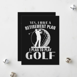 Ja, ik heb een pensioenplan Golf Grappige Golfer Feestdagenkaart