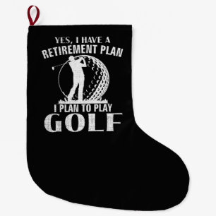 Ja, ik heb een pensioenplan Golf Grappige Golfer Grote Kerstsok