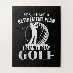 Ja, ik heb een pensioenplan Golf Grappige Golfer Legpuzzel