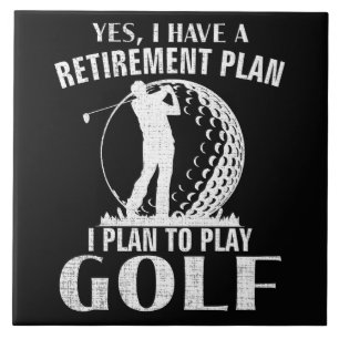 Ja, ik heb een pensioenplan Golf Grappige Golfer Tegeltje