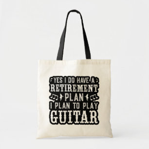 Ja, ik heb een pensioenplan grappige gitaarliefheb tote bag