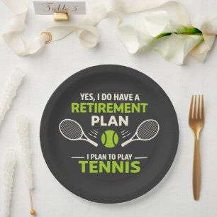 Ja, ik heb wel een pensioenplan Tennis Papieren Bordje
