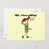 JA Ik hou van Golf Tshirts en Gifts Briefkaart (Voorkant / Achterkant)