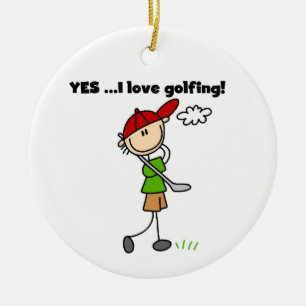 Ja, ik hou van Golfing Keramisch Ornament