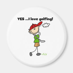 JA Ik hou van Golfing Magneet