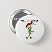 JA Ik hou van Golfing Ronde Button 5,7 Cm (Voorkant /achterkant)