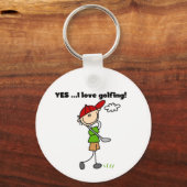 JA Ik hou van GolfingT-shirts en cadeautjes Sleutelhanger (Voorkant)