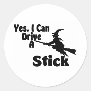Ja, ik kan een stick besturen ronde sticker