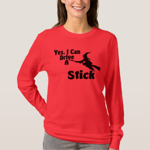 Ja, ik kan een stick besturen t-shirt