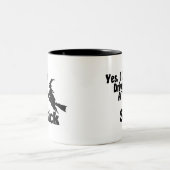 Ja, ik kan een stick besturen tweekleurige koffiemok (Center)