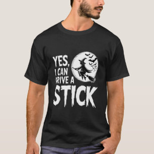 Ja ik kan een stickshift autorijden Halloween Hek T-shirt