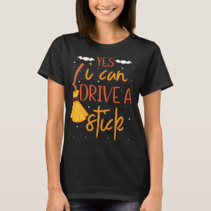 Ja, ik kan een stok Vrouwen Halloween kleur O rijd T-shirt