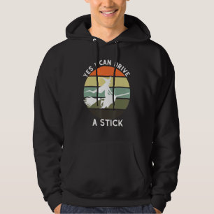 Ja, ik kan rijden een stok Halloween Witch Shadow Hoodie