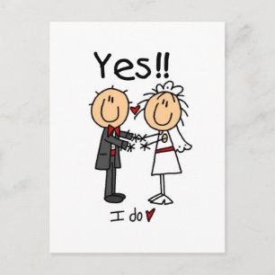 JA, ik maak Bride en Groom T-shirts en Gifts Briefkaart