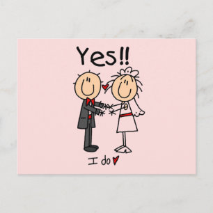 JA, ik maak Bride en Groom T-shirts en Gifts Briefkaart