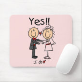 JA, ik maak Bride en Groom T-shirts en Gifts Muismat (Met muis)