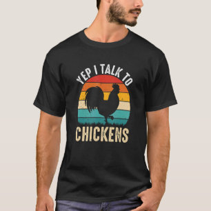 Ja, ik praat met kippen Damen Herren Hühner Bäueri T-shirt
