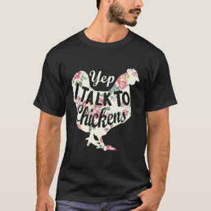 Ja, ik praat met kippen kippenfokkers t-shirt