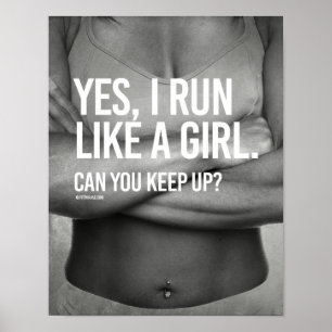 Ja, ik ren als een meisje — Girl Fitness -.png Poster