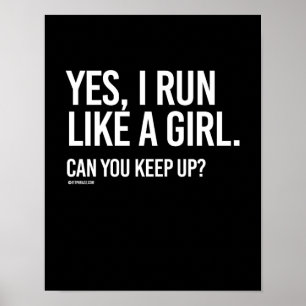Ja, ik ren als een meisje — Meisje Fitness -.p Poster