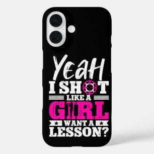 Ja, ik schiet als een meisje, wil je een les meisj iPhone 16 hoesje