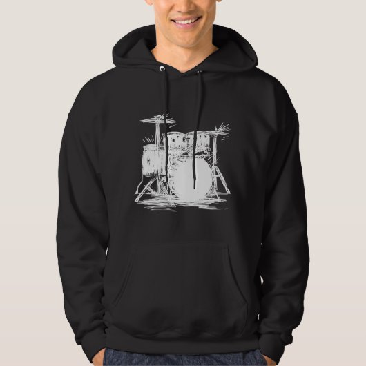 Ja, ik speel de drums hoodie (Voorkant)