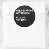 JA, IK STEUN HOMORECHTEN RONDE STICKER (Tas)