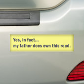 Ja, in feite... Bumpersticker Geel met Blauw (Op auto)