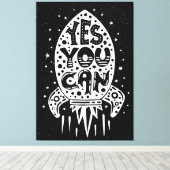 Ja, je kunt Rocketship Canvas Afdruk (Insitu (Houten vloer))