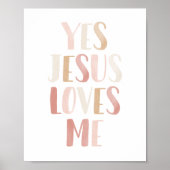 Ja Jezus Houdt Van Mij Roze Meisjeskamer Decor Poster (Voorkant)