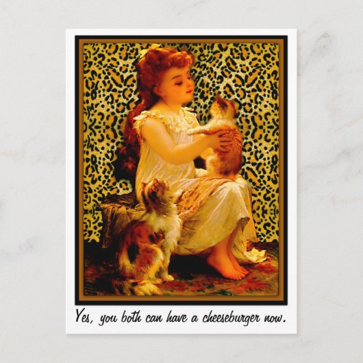 Ja, jullie kunnen nu allebei een cheeseburger hebb briefkaart (Voorkant)