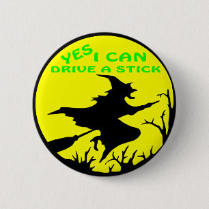 Ja kan ik een Stok drijven, beheksen Ronde Button 5,7 Cm