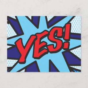 JA Leuk Retro Stripboek Pop Art Aankondigingskaart