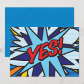 JA Leuk Retro Stripboek Pop Art Kaart (Voorkant / Achterkant)