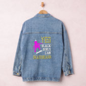 JA MEISJES KUNNEN SKATEBOARD Afro Skater Meisje Denim Jacket (Hangar)