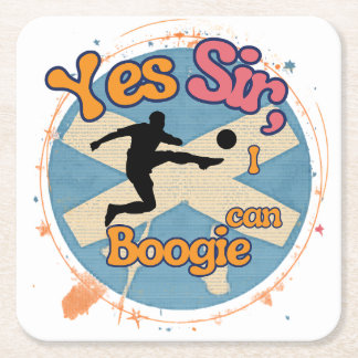 Ja meneer, ik kan Boogie met voetballer Vierkante Kartonnen Onderzetter