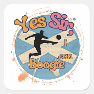 Ja meneer ik kan Boogie met voetballer Vierkante Sticker