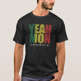Ja Mon Retro Jamaica Reggae Mannen Jamaica T-shirt