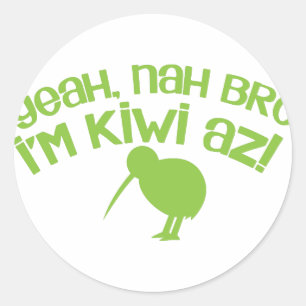 Ja nah Bro Bro Ik ben kiwi Ronde Sticker