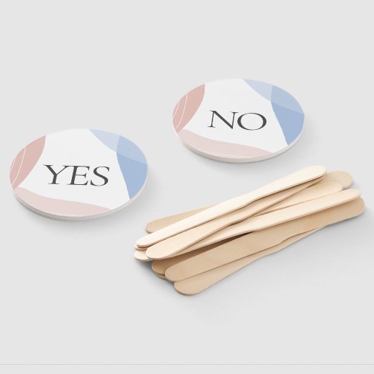 Ja Nee Baby shower Quiz Spel Abstract Handwaaier (Niet-gemonteerd)