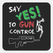 Ja op controle van pistool vierkante sticker (Voorkant)